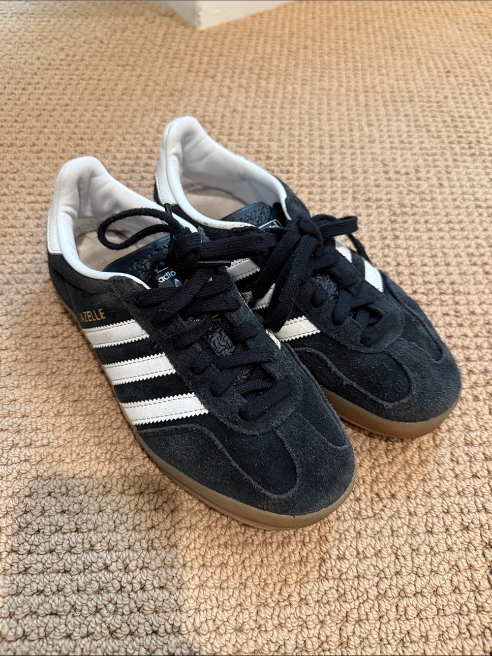 adidas Men’s Black Suede Sneakers with White Stripes